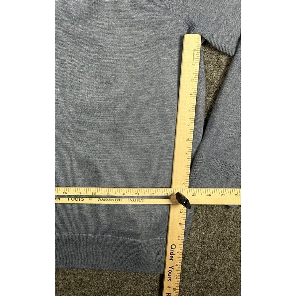 J. Crew Men's Merino Wool-Blend 1/4 Zip Sweater Long Sleeve Lt Blue Sz XXL
